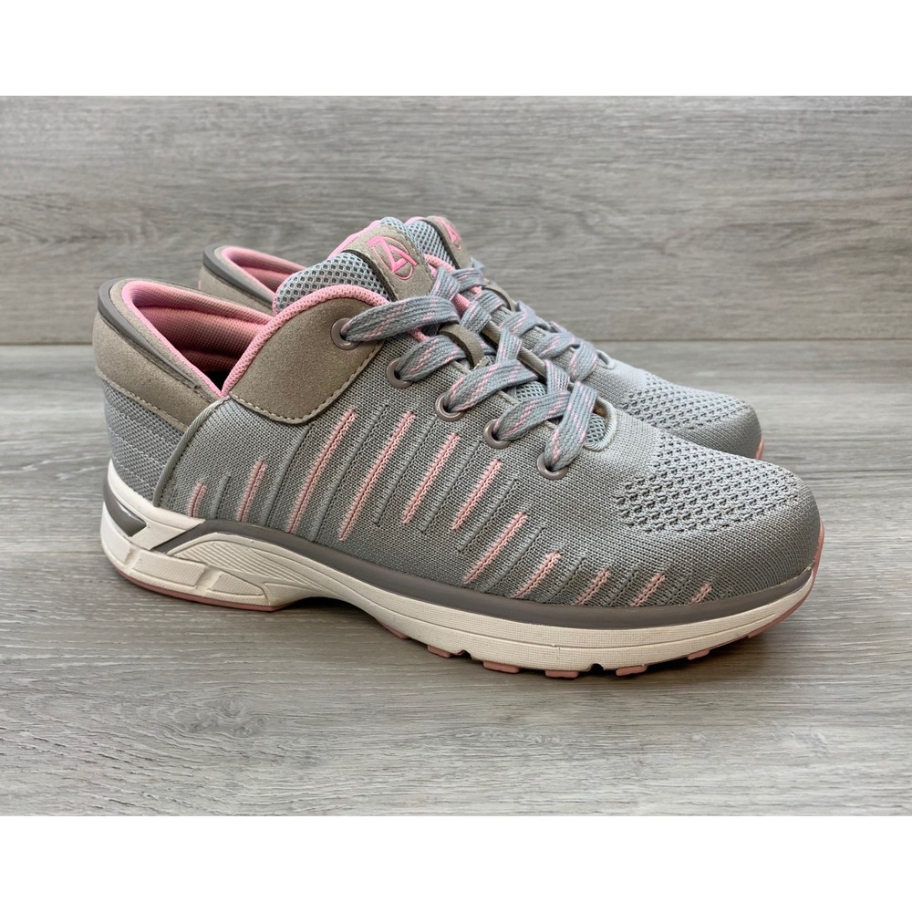 Zeba Hands Free Shoes Women's Sneakers Grey Pink Mesh Knit Slip On  9.5 W Shoes